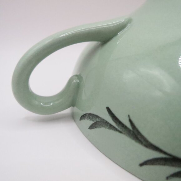 Wedgwood Aster X2 Flat Cream Soup Bouilon Cup & Saucer Celadon Green Bone China - Picture 7 of 9